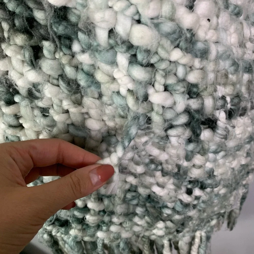 West Elm Gray Woven Blanket